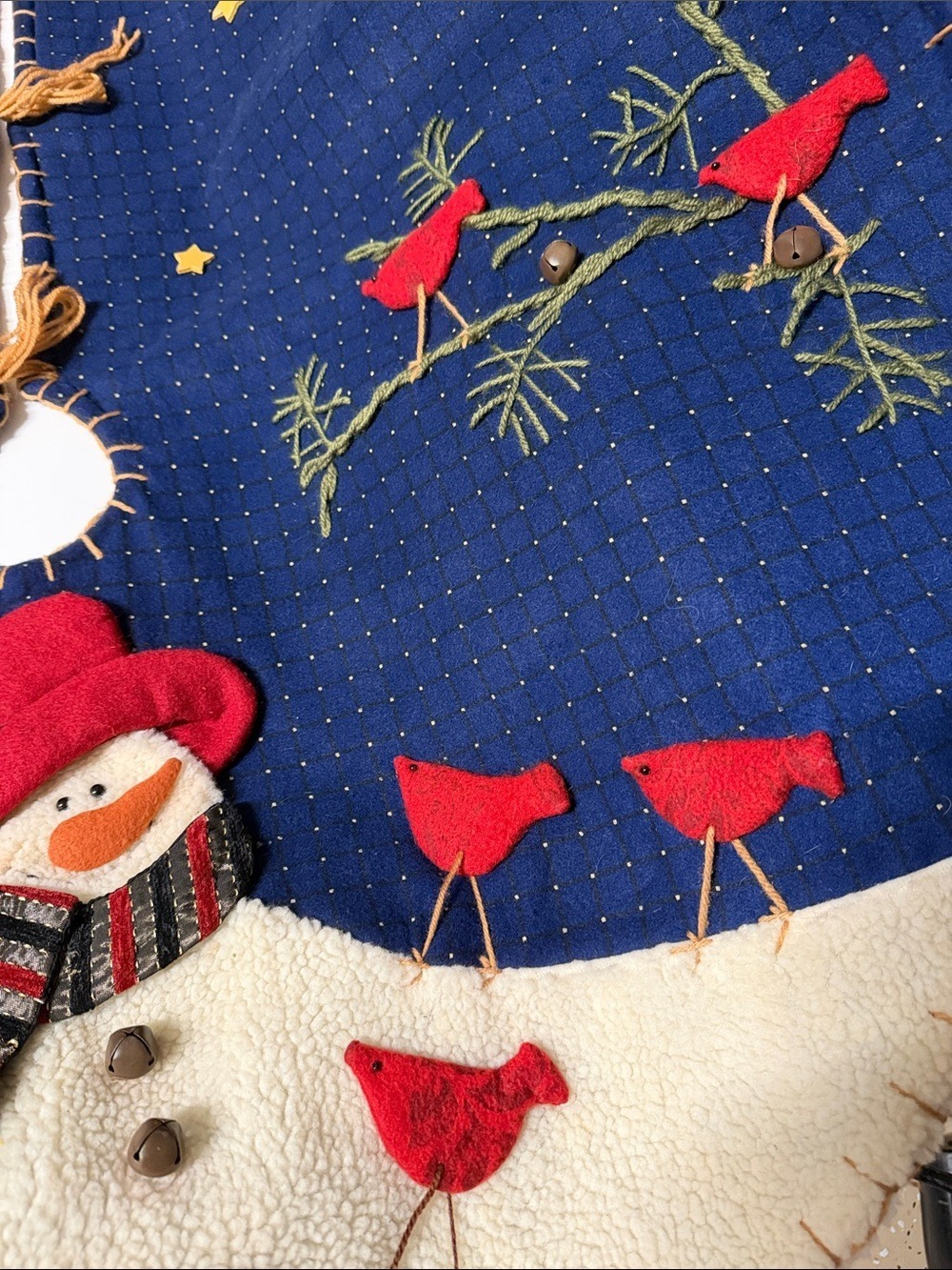 Navy Sky Snowman Tree Skirt 42 Inch - Picture 7 of 16